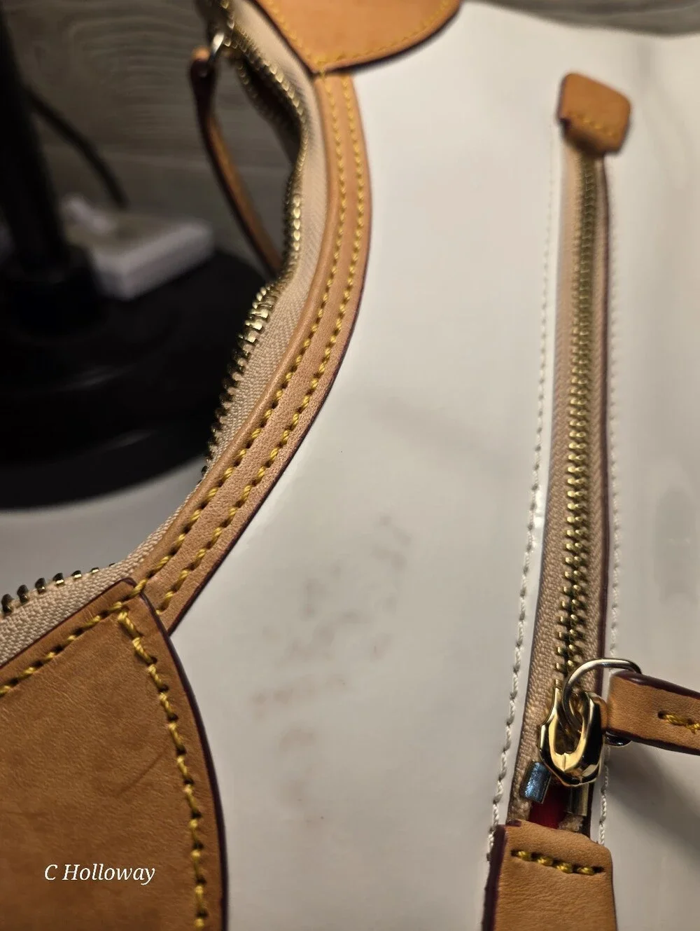 Dooney & Bourke White Patent Leather Small Hobo Bag